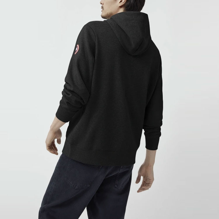 Shop カナダグース ヒューロンロゴ プルオーバーフーディー ブラックスウェットシャツ 7403M-61