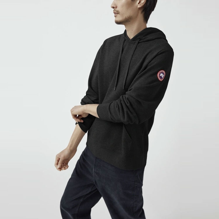 Purchase カナダグース ヒューロンロゴ プルオーバーフーディー ブラックスウェットシャツ 7403M-61