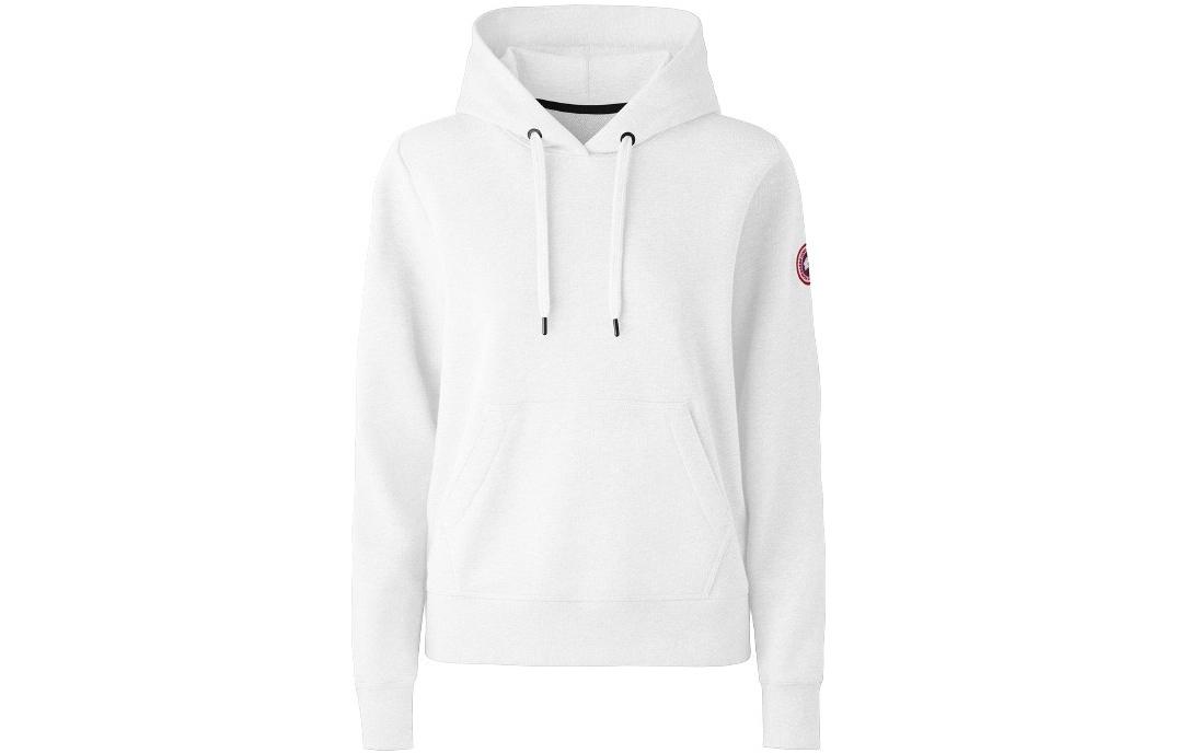 Canada Goose Huron Pullover Hoodie White - Kangaroo Pocket Logo Design 7403M-25