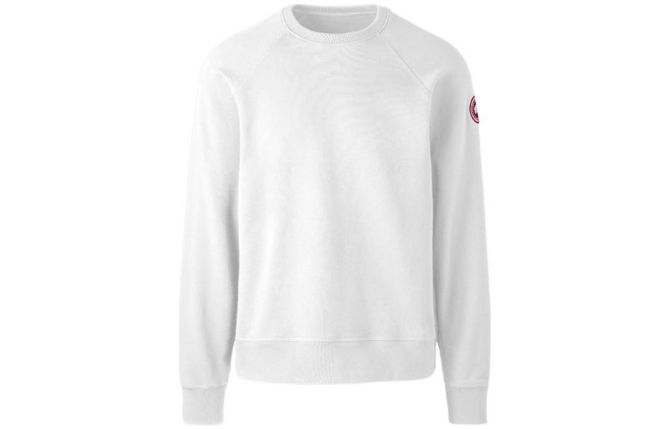 Canada Goose Huron Series White Crewneck Long-Sleeve Sweatshirt for Men 7400M-25