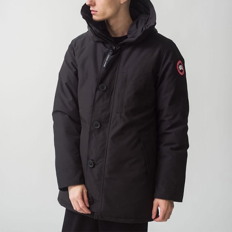 Details for 加拿大鹅Jasper系列红标黑色连帽羽绒服男女通用 3438MJ