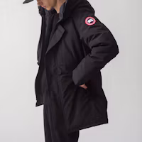 Cheap Canada Goose Jasper系列紅標黑色連帽羽絨外套 男女通用 3438MJ