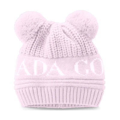 Canada Goose Kids' Pink Fur Knit Hat - Cute and Cozy Design 6942B