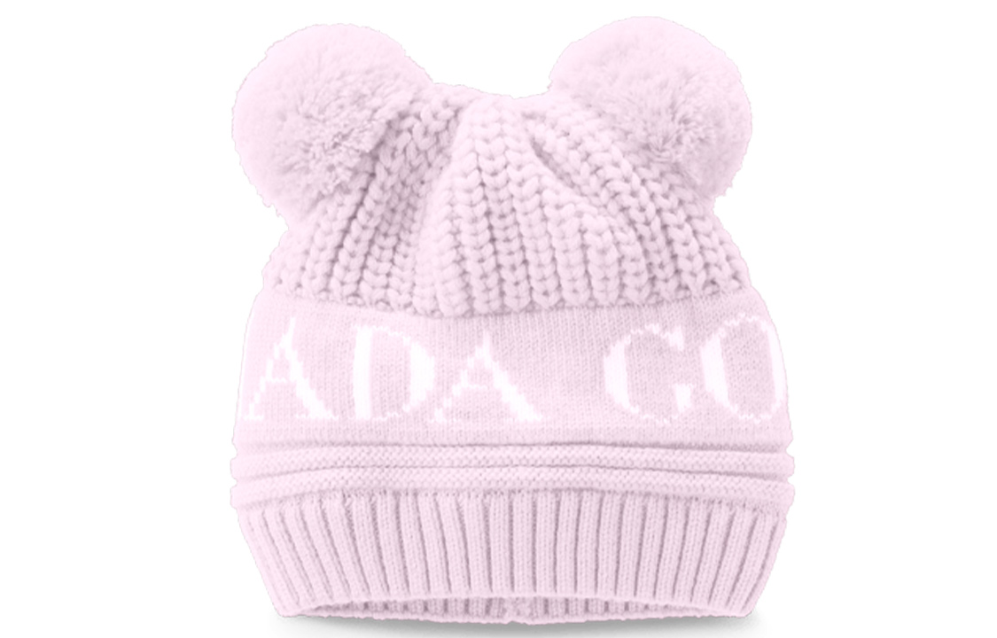 Order Canada Goose Kids' Pink Fur Knit Hat - Cute and Cozy Design 6942B