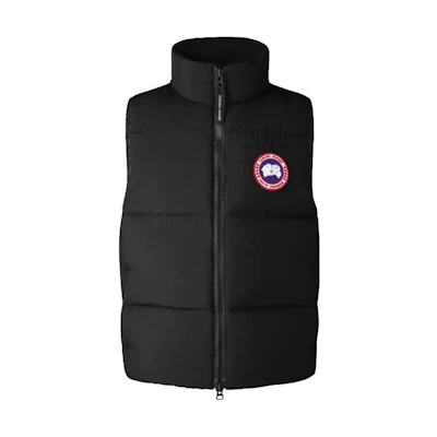 Canada Goose Lawrence Black Down Vest - Solid Print, Sleeveless, Zip-Up. CG2804M-61