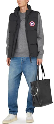 Canada Goose Lawrence Black Down Vest - Solid Print, Sleeveless, Zip-Up. CG2804M-61 Shop Canada Goose Lawrence Black Down Vest - Solid Print, Sleeveless, Zip-Up. CG2804M-61