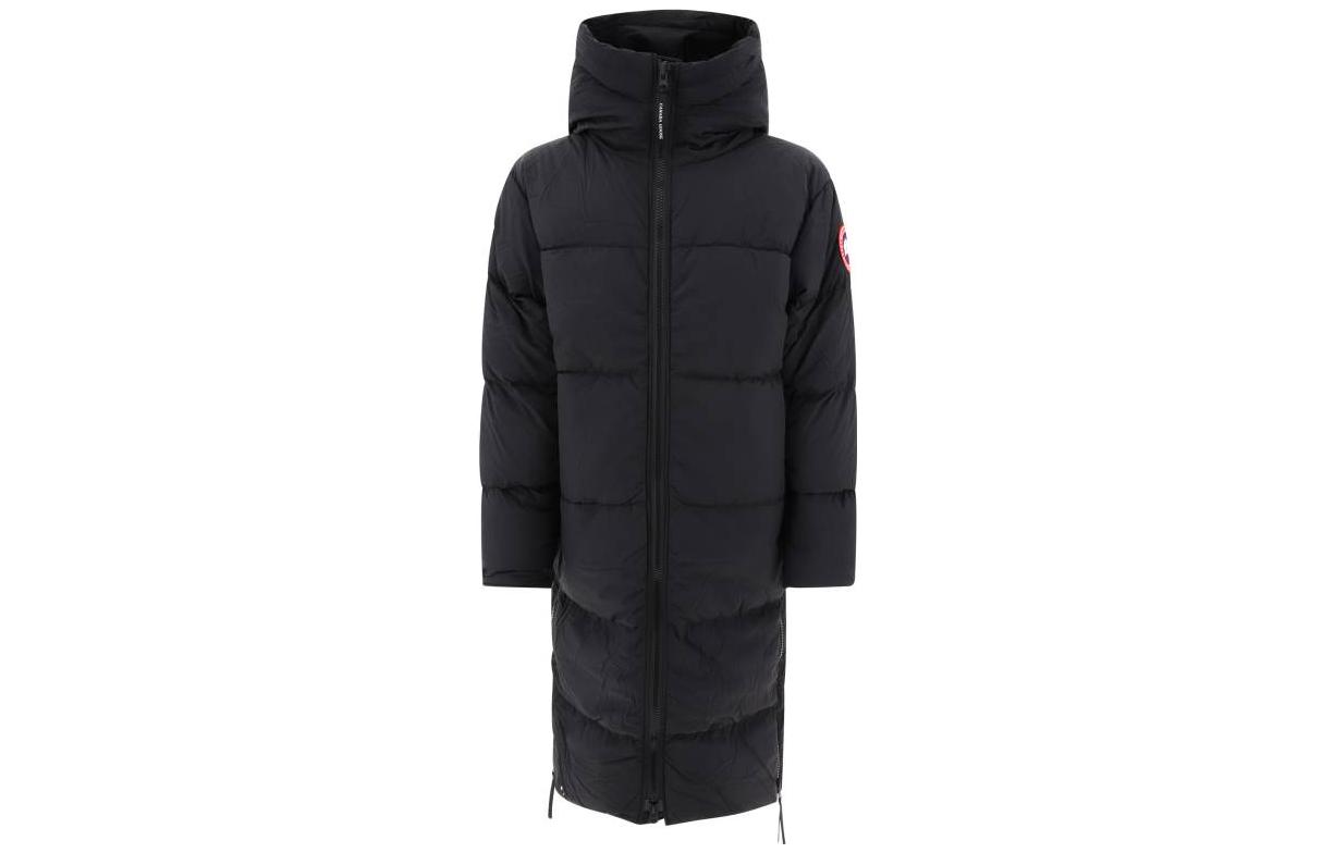 Canada Goose Lawrence Black Long Puffer Parka Jacket with Hood and Zipper 2800M-4761