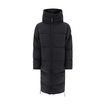 Canada Goose Lawrence Black Long Puffer Parka Jacket with Hood and Zipper 2800M-4761