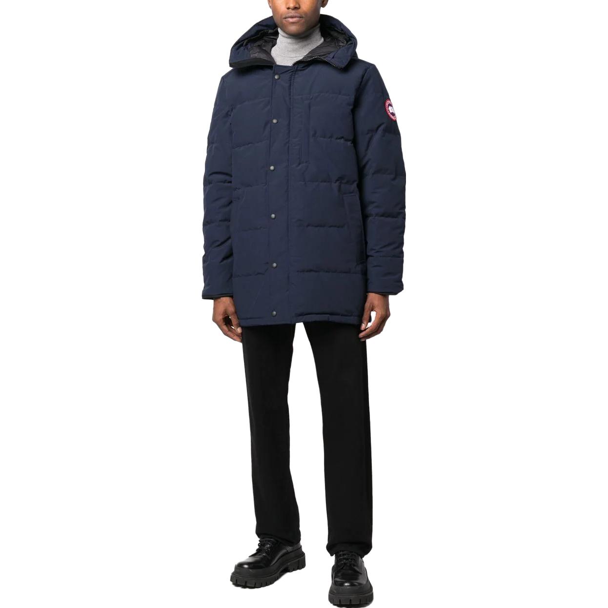 Shop Canada Goose Lawrence Navy Blue Hooded Down Jacket Men’s Casual Warm Coat. 2079M-63【】