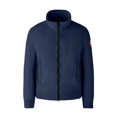Canada Goose Lawson FW22 Solid Wool Zip-Up Jacket Ocean Blue. 7049M-63