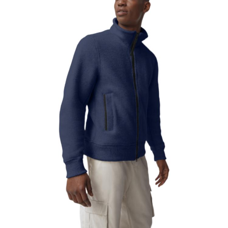 Purchase Canada Goose Lawson FW22 Solid Wool Zip-Up Jacket  Ocean Blue. 7049M-63