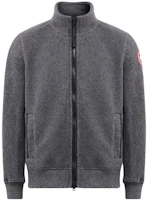 Canada Goose Lawson Gray Wool Fleece Jacket for Men with Logo and Zip Front 7049M-211 Canada Goose Lawson Gray Wool Fleece Jacket for Men with Logo and Zip Front 7049M-211