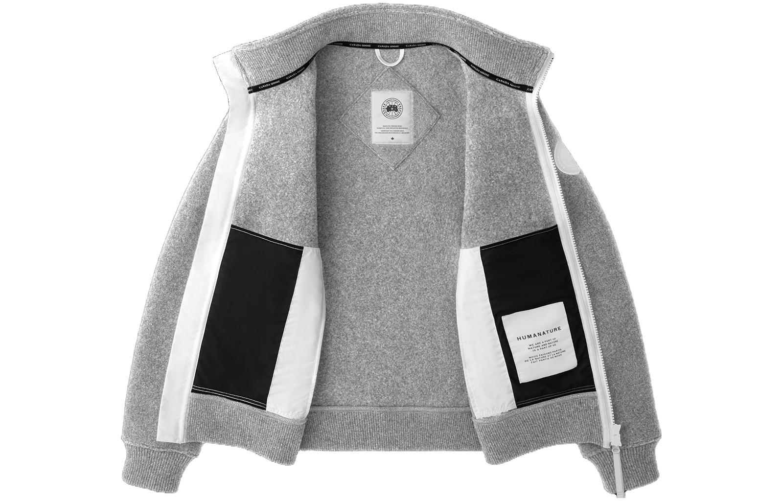 Lookbook Canada Goose Lawson White Label Jaket Fleece Abu-Abu Anti Angin Hangat. 7049M1-99