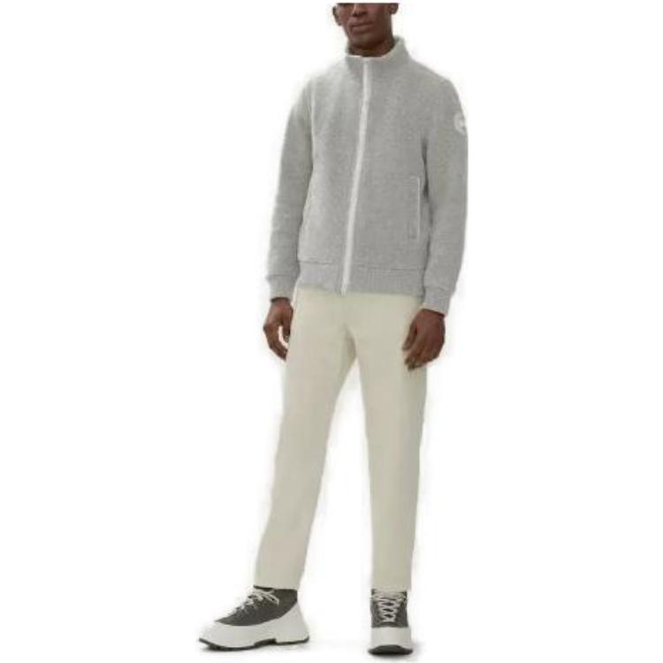 Shop Canada Goose Lawson White Label Jaket Fleece Abu-Abu Anti Angin Hangat. 7049M1-99