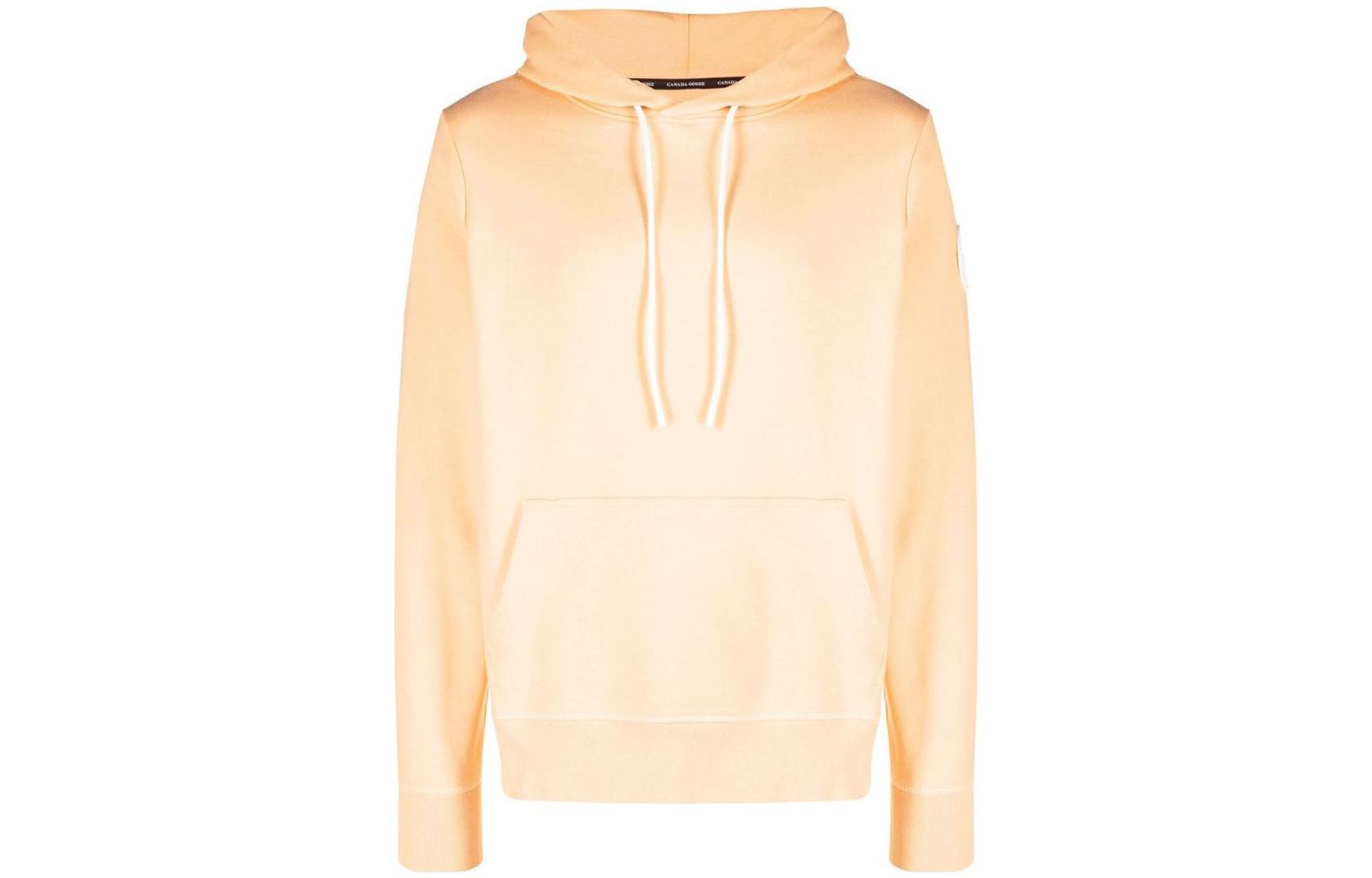 Canada Goose Light Orange Hoodie with Ribbed Details and Drawstring 7403M11387