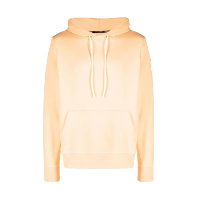 Canada Goose Light Orange Hoodie with Ribbed Details and Drawstring 7403M11387