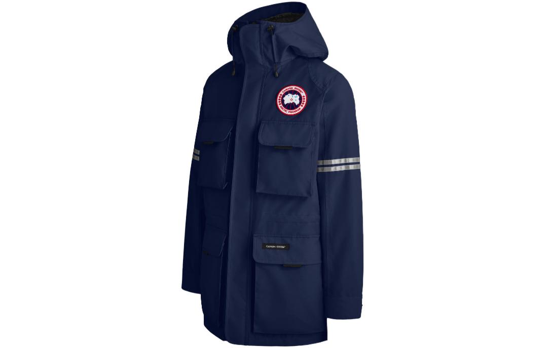 Shop Canada Goose Jaket Bulu Ringan Biru Hoodie Outdoor dengan Resleting. 4183M-63
