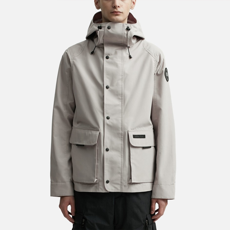 Shop Canada Goose Lockeport Black Label  Lightweight Hooded Jacket Grey. 2429MB-432