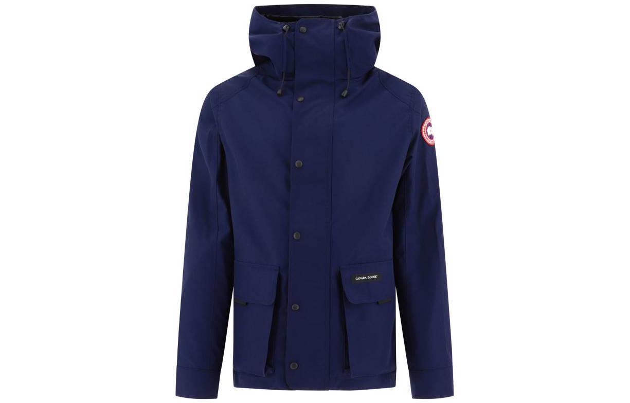 Canada Goose Lockeport Classic Logo Lightweight Navy Hooded Jacket for Men 2429M4563