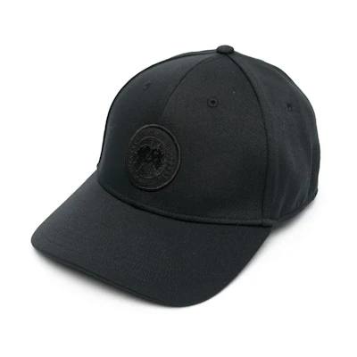 Canada Goose Logo Patch Curved Brim Baseball Cap Black Men 5481U61