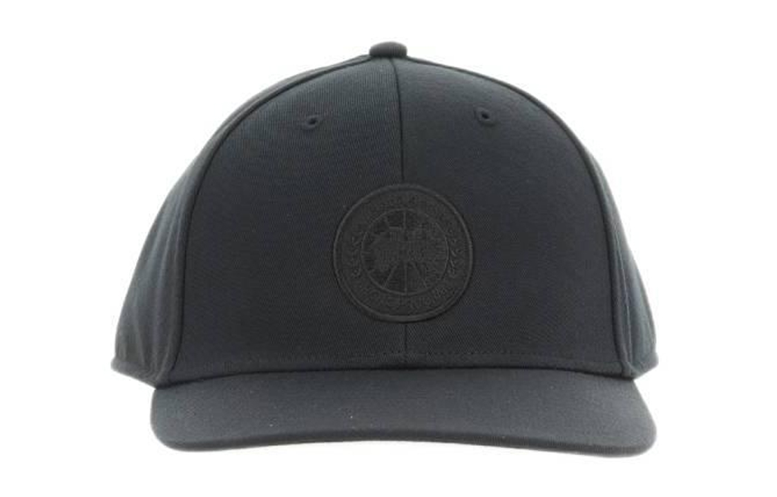 Lookbook Topi Baseball Canada Goose Logo Patch Brim Melengkung Warna Hitam Pria. 5481U61