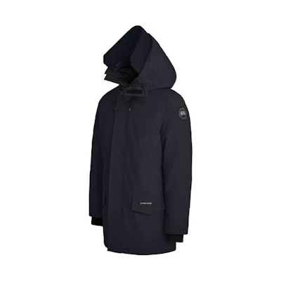 Canada Goose Logo Patch Solid Color Long Parka Jacket for Men in Navy Blue 2062MBT-67