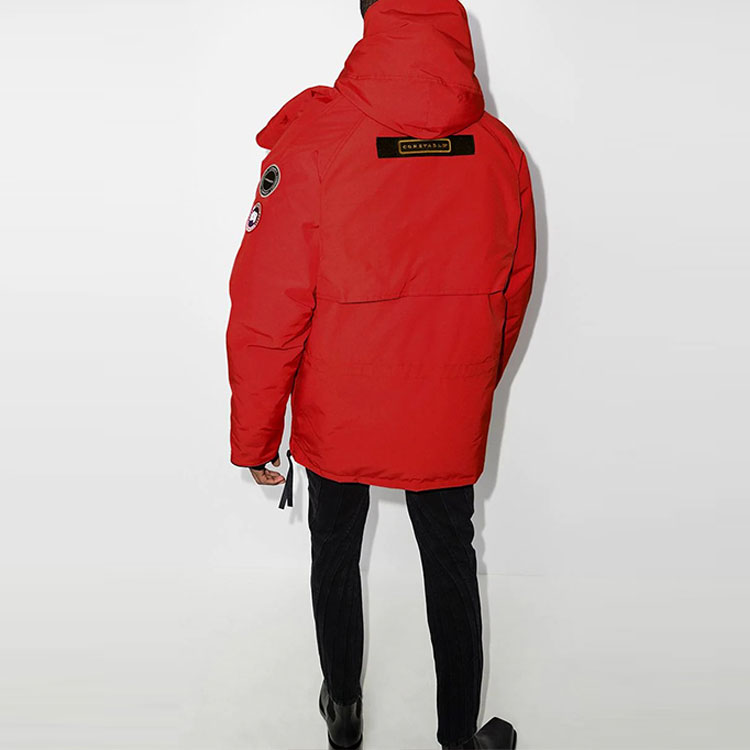 Canada Goose Logo Red Down Jacket Long Sleeve Hooded Outerwear. 4071UYP-11 圖 4