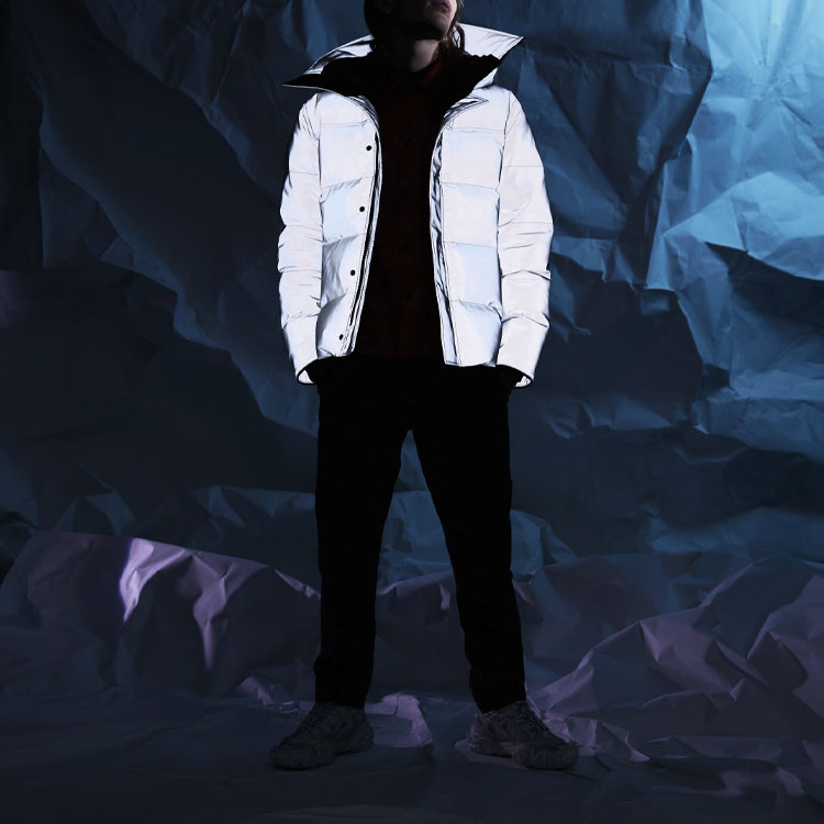 Sizing カナダグース マクミラン ショート リフレクティブ パファージャケット シルバー ユニセックス 冬用 3827MCN-108