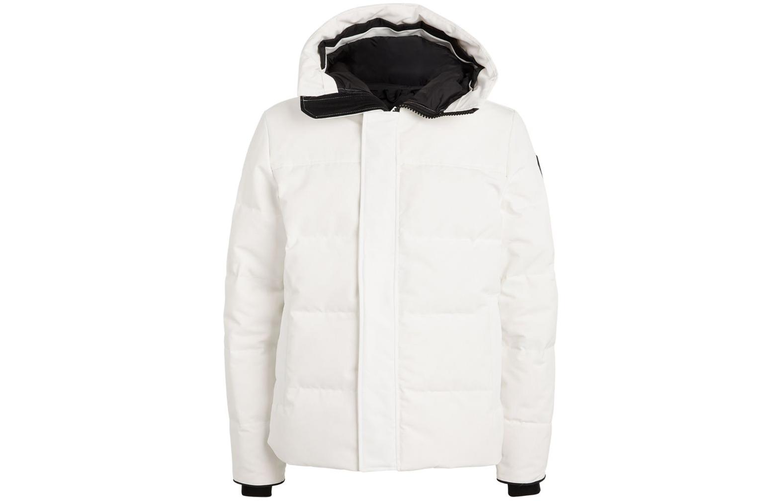 Canada Goose MacMillan Solid White Quilted Down Jacket for Men with Logo 3804MB-433