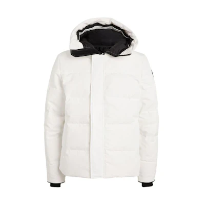 Canada Goose MacMillan Solid White Quilted Down Jacket for Men with Logo 3804MB-433