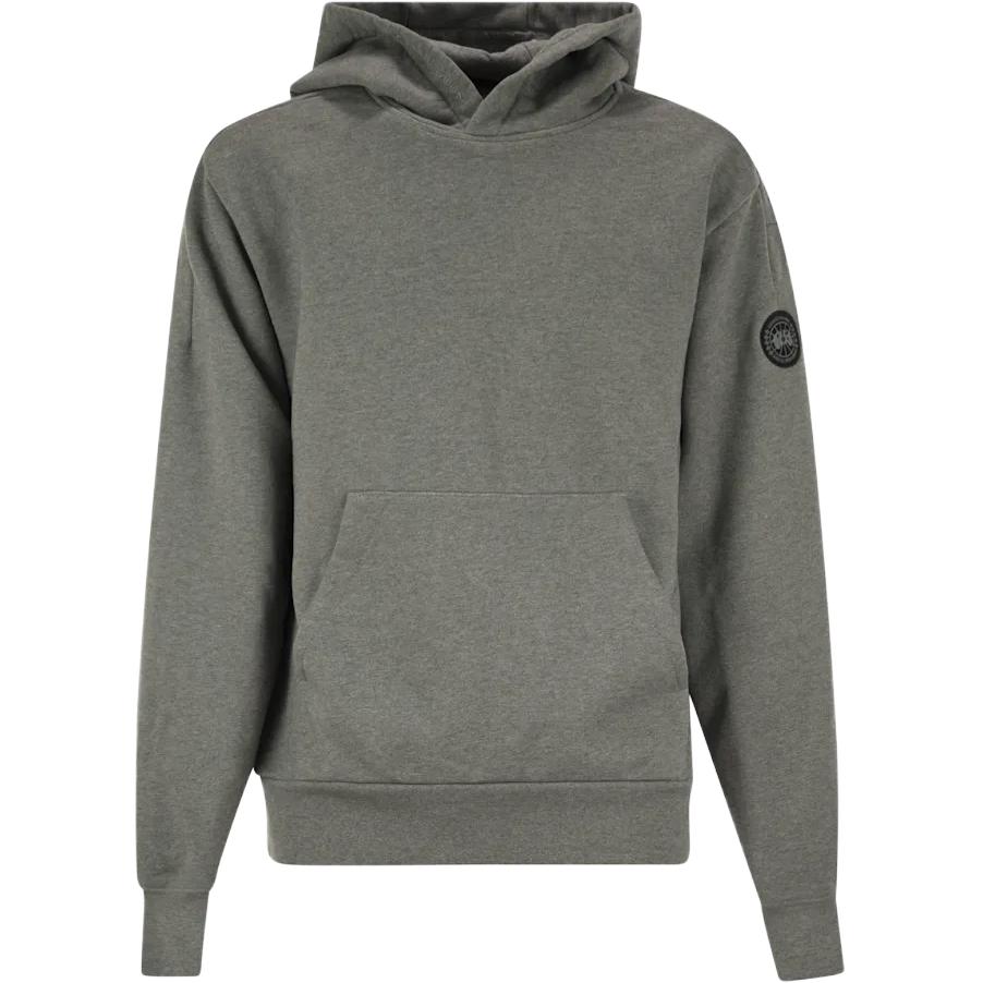 Canada Goose Men’s Oversized Hoodie Grey - Solid Color Long Sleeve Pullover 7480M-B717
