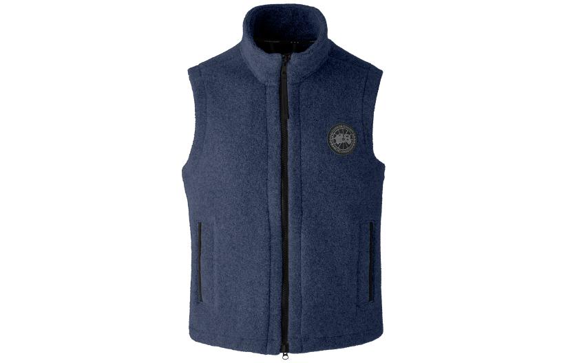 Canada Goose Mersey Logo Stand Collar Fleece Vest  Ocean Blue. 7052MB-63