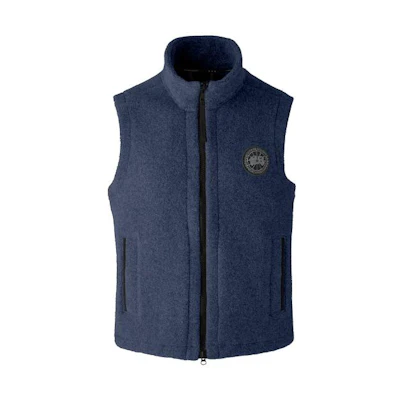 Canada Goose Mersey Logo Stand Collar Fleece Vest Ocean Blue. 7052MB-63