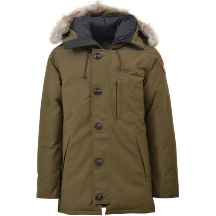 Canada Goose Mid-Length Hooded Down Jacket Military Green 3426M49
