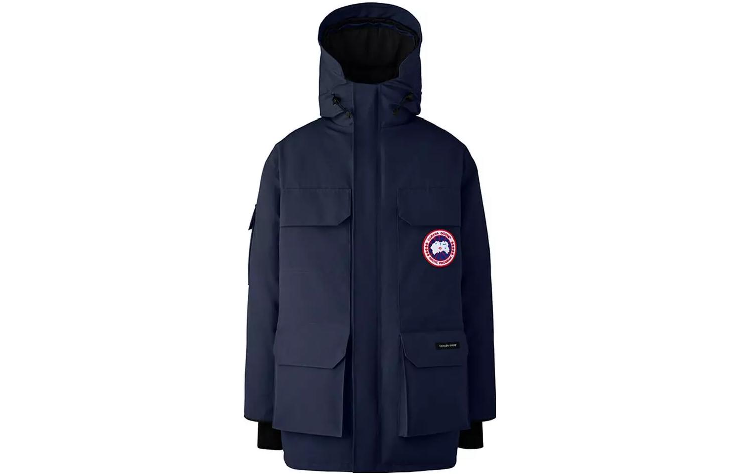Order Canada Goose Navy Blue Hooded Multi-Pocket High-Neck Coat 2051M-63