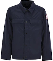 Canada Goose Navy Blue Solid Logo Collared Button-Up Jacket 2447M-63 Canada Goose Navy Blue Solid Logo Collared Button-Up Jacket 2447M-63