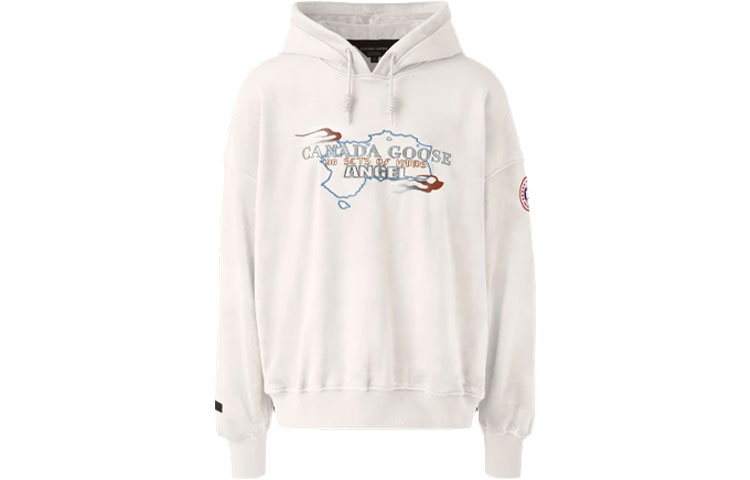 Canada Goose Niro Embroidered Graphic Hoodie White Mens 8830MC-433