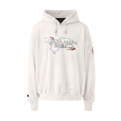 Canada Goose Niro Embroidered Graphic Hoodie White Mens 8830MC-433