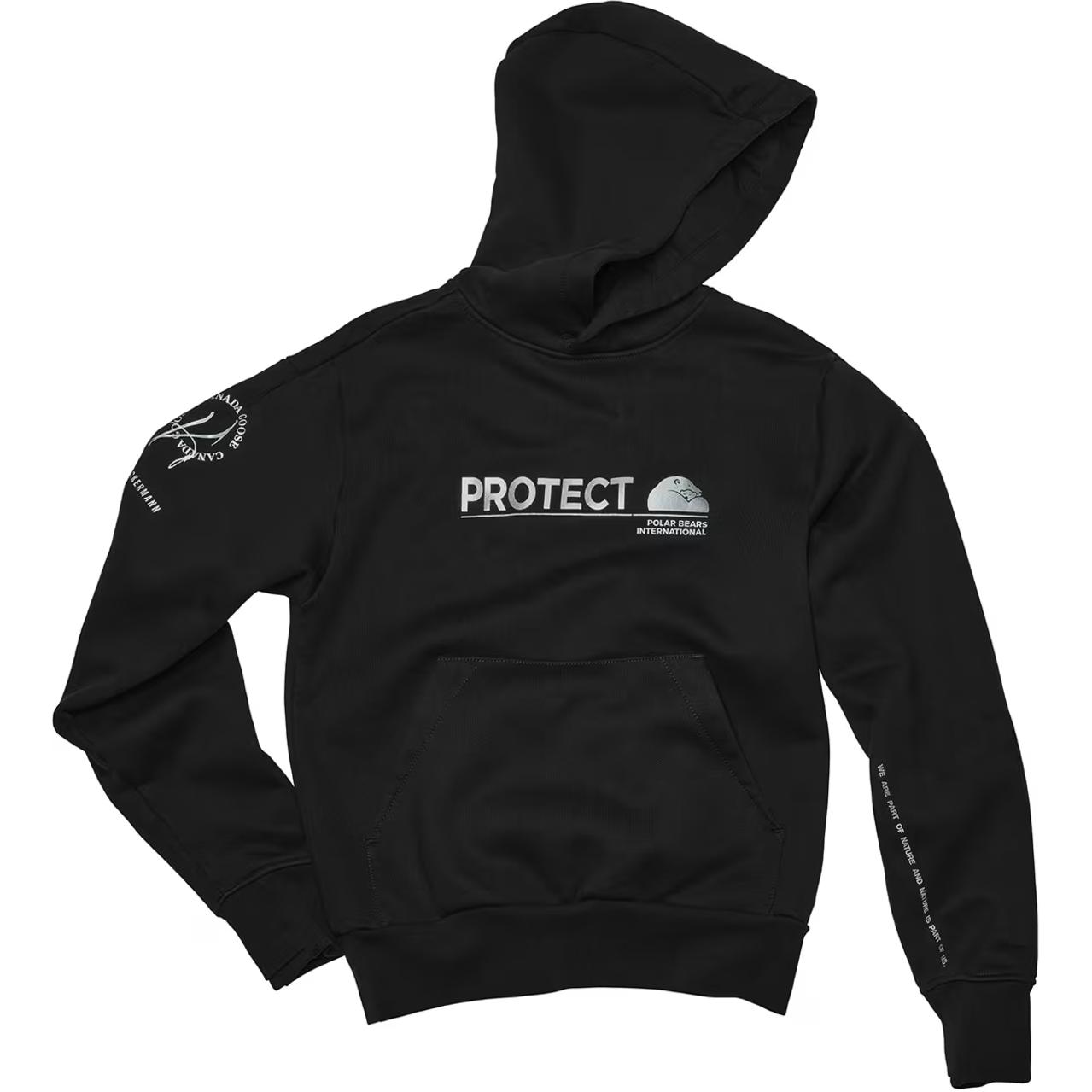 Canada Goose PBI Black Hoodie with Logo & Animal Graphic, Unisex 1150UCD