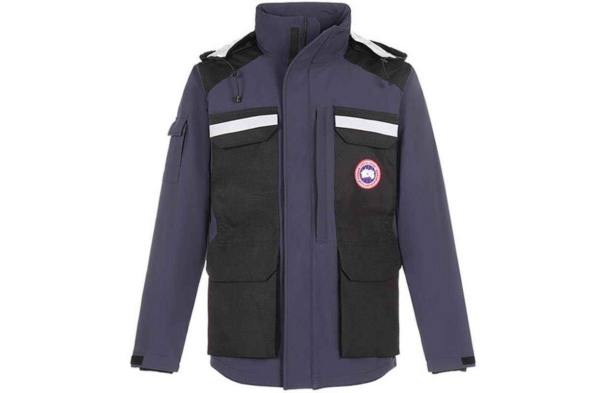 Canada Goose Photojournalist SS21 Hidden Hood Logo Jacket Navy Blue Men’s 2414M-67