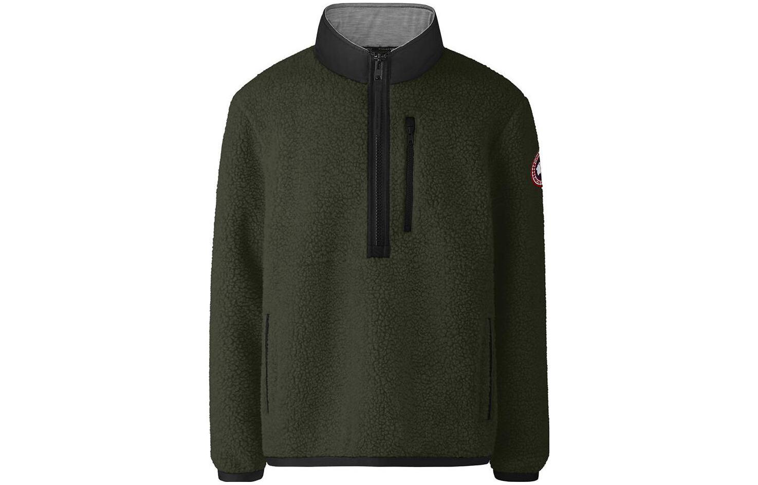 Canada Goose Pullover Half-Zip Sweatshirt Colorblock Military Green 7053M1-49