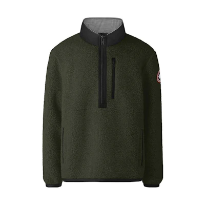 Canada Goose Pullover Half-Zip Sweatshirt Colorblock Military Green 7053M1-49