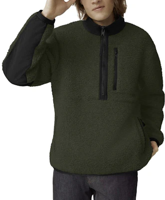 Canada Goose Pullover Half-Zip Sweatshirt Warna Blok Hijau Militer 7053M1-49 Lookbook Canada Goose Pullover Half-Zip Sweatshirt Warna Blok Hijau Militer 7053M1-49