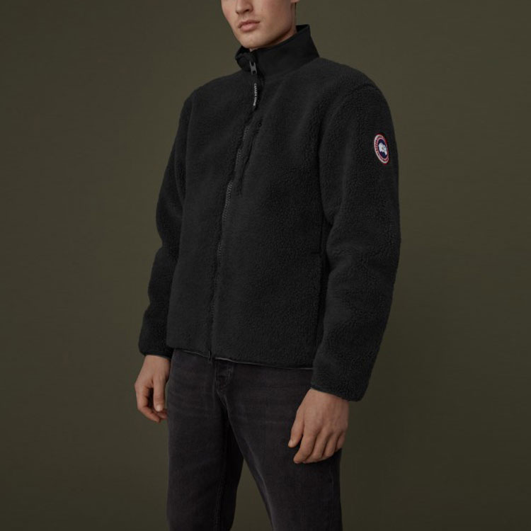 Lookbook 加拿大鹅红标Kelowna系列羊毛抓绒夹克黑色男款 7017M-61