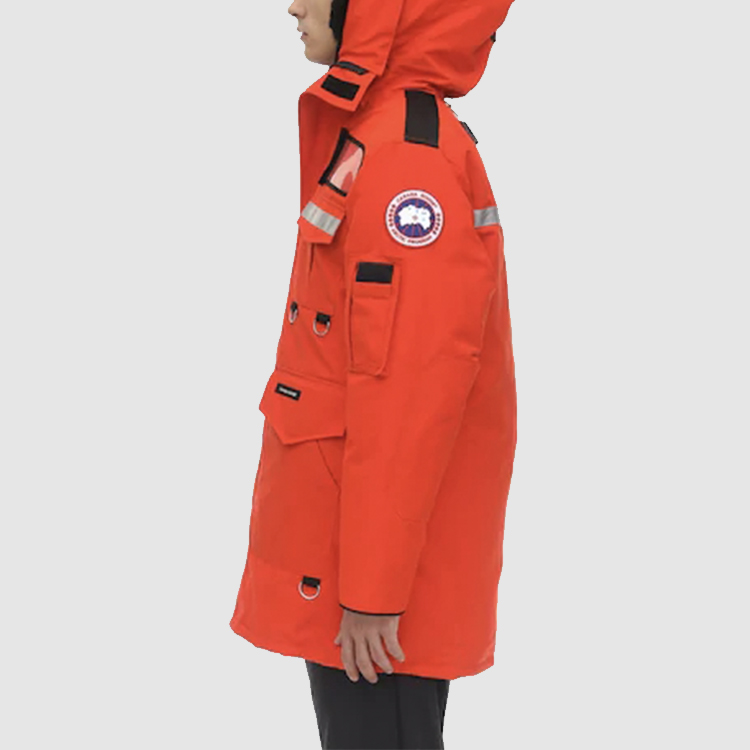 Shop Canada Goose Resolute Jaket Musim Sejuk Hooded Down Oren 8501MJW-434