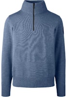 Canada Goose Rosseau 1/4 Zip Logo High-Neck Sweater Blue SS24. 7090M-1026 Canada Goose Rosseau 1/4 Zip Logo High-Neck Sweater Blue SS24. 7090M-1026