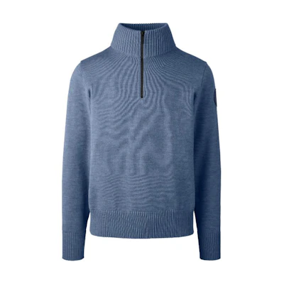 Canada Goose Rosseau 1/4 Zip Logo High-Neck Sweater Blue SS24. 7090M-1026