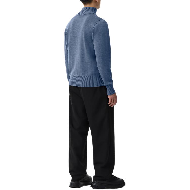 Shop カナダグース ロッソー 1/4ジップ ロゴ ハイネック セーター ブルー SS24 7090M-1026