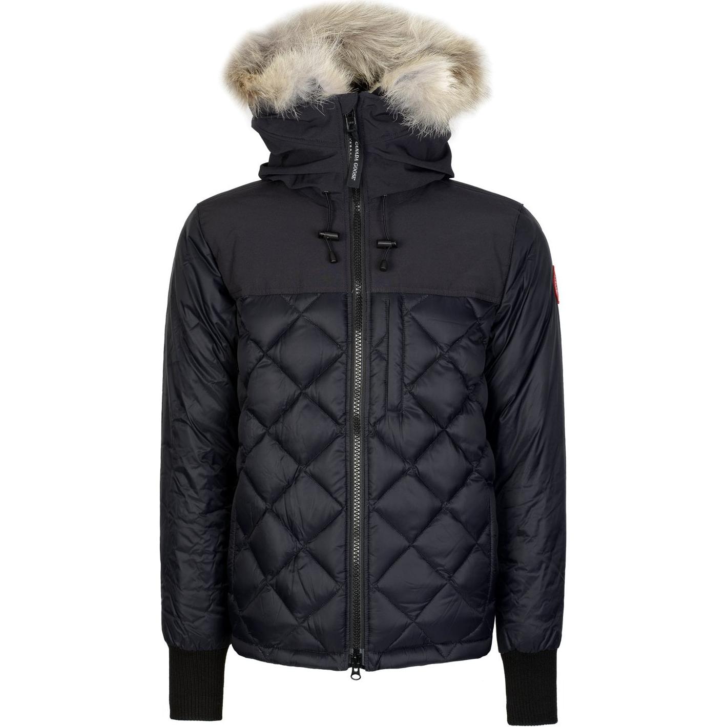 Canada Goose Slim-fit Color-Block Navy Blue Hooded Down Jacket 3203M-67