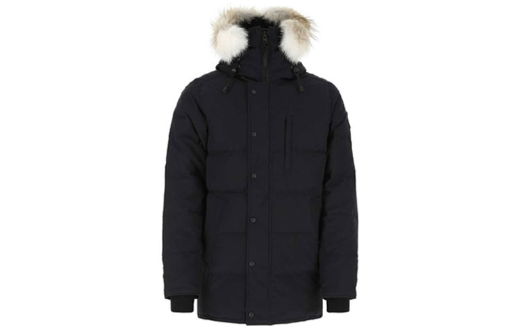 Canada Goose Solid Color Fur Trim Hooded Zip Jacket 3805MB-NAVY